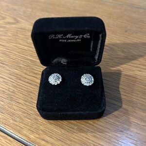 Diamond and Sterling Silver cluster earrings by Macy’s